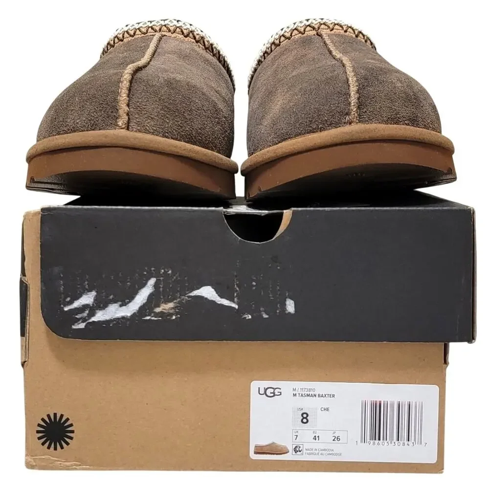 UGG Men Tasman Baxter Slip On Clog Comfort Slippers Size US 8 Chestnut Brown